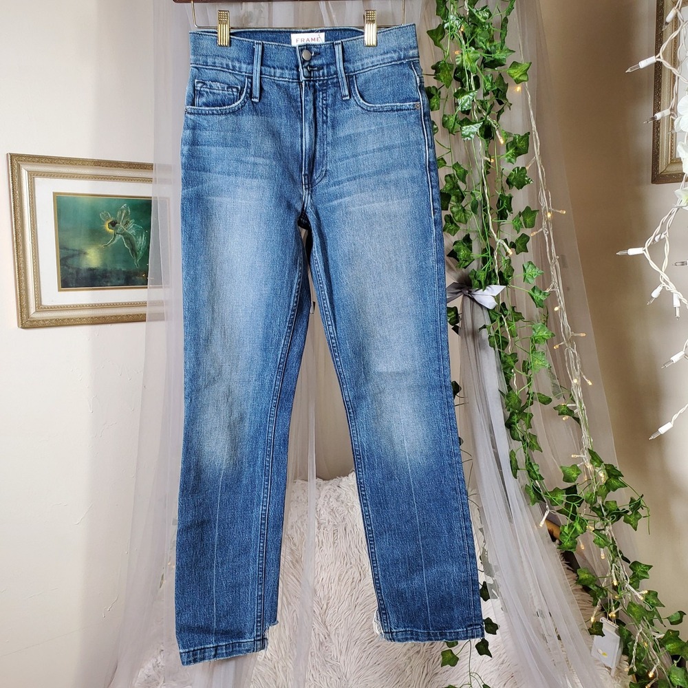 Frame Heritage Denim Le Sylvie Straight Jeans 27X28 Size 24 Capsule Elevated
